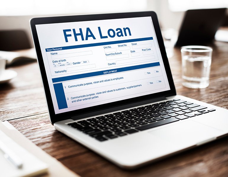 FHA Loan application on laptop